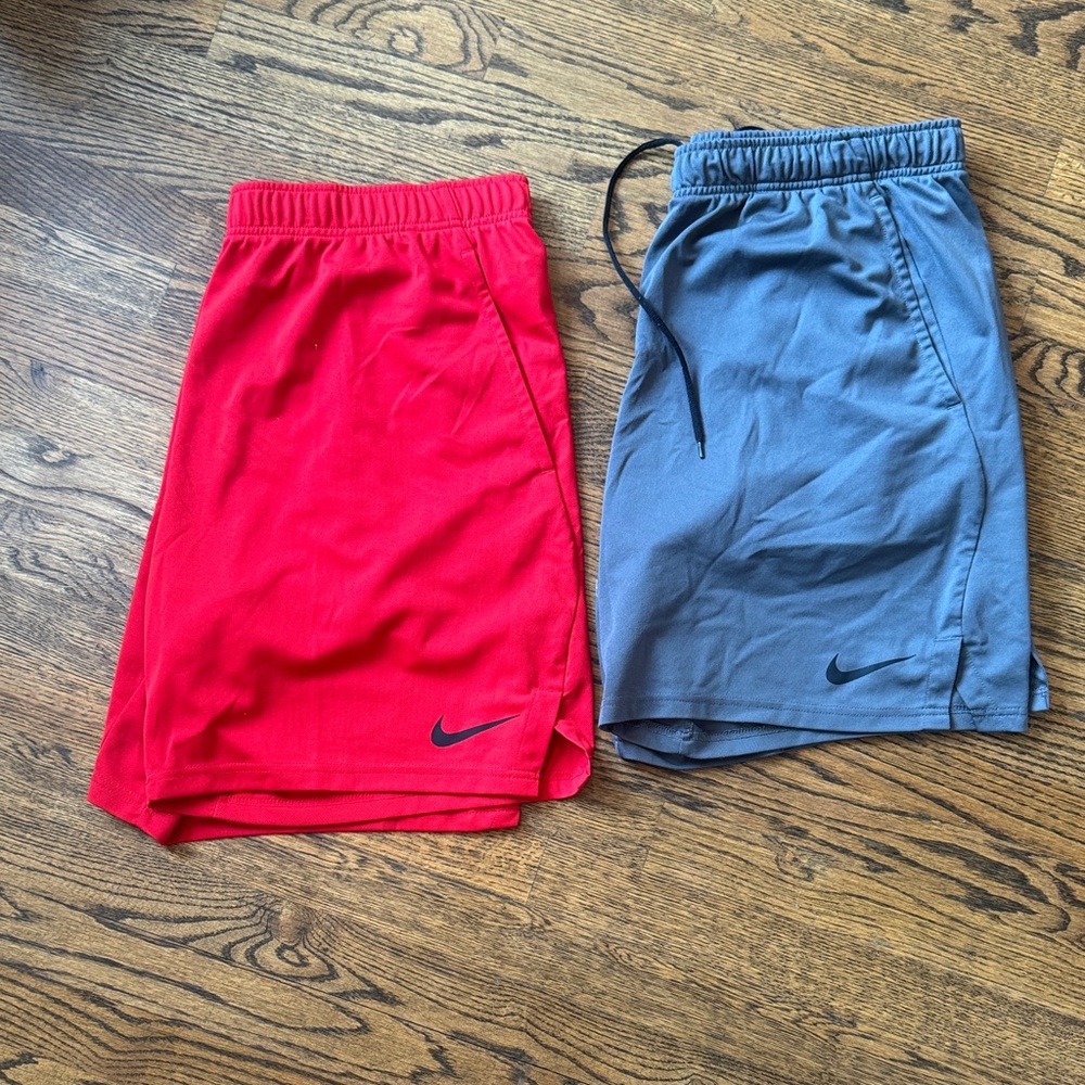 Nike men, Red and Blue Shorts Duo